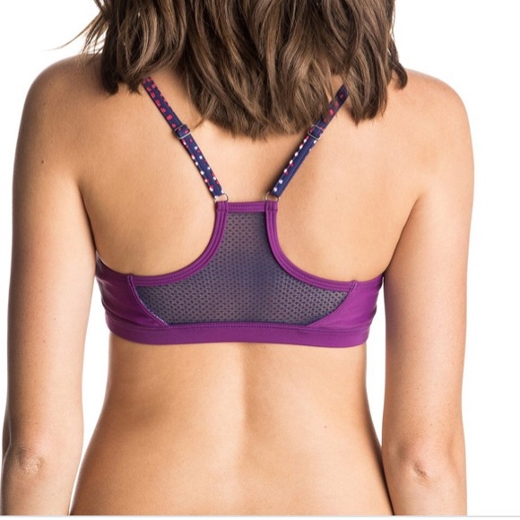 🌊Roxy Caribbean Sunset Zip Bikini Top dots - Picture 2 of 5